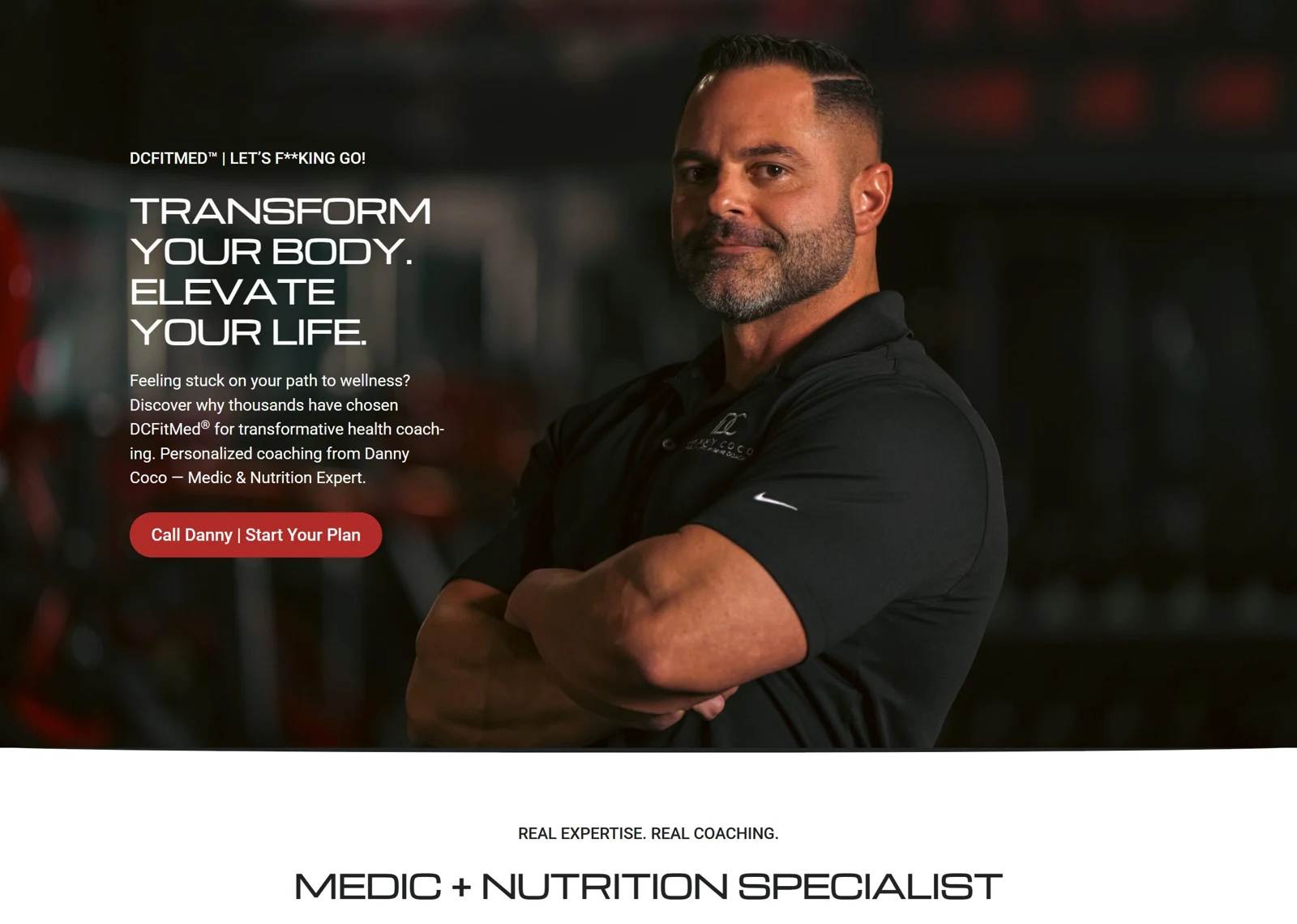 DCFitMed by Danny Coco — desktop website view
