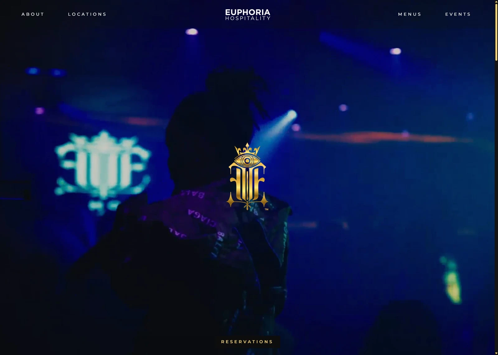 Euphoria Hospitality — desktop website view