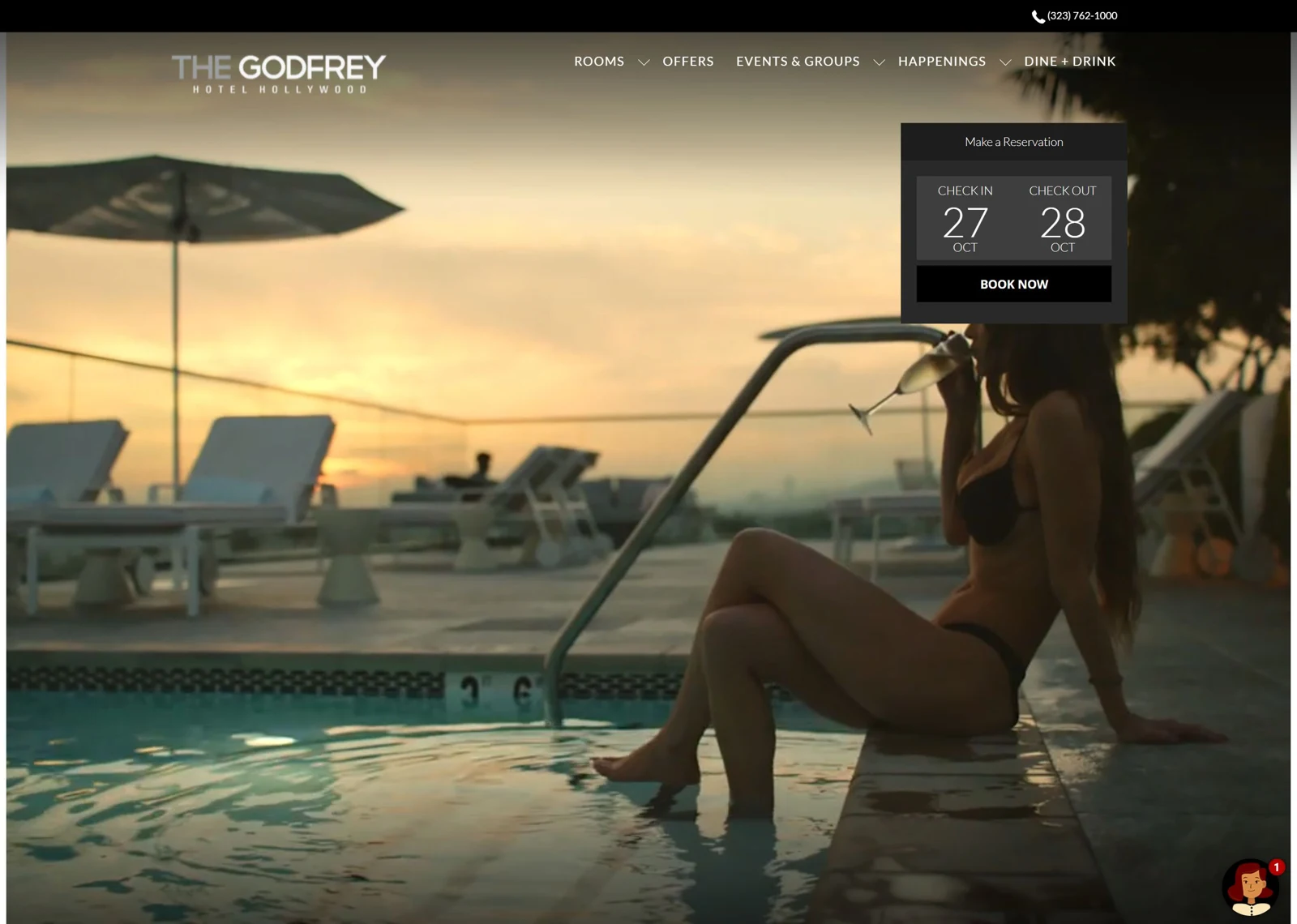 Godfrey Hotel - Hollywood, CA — desktop website view