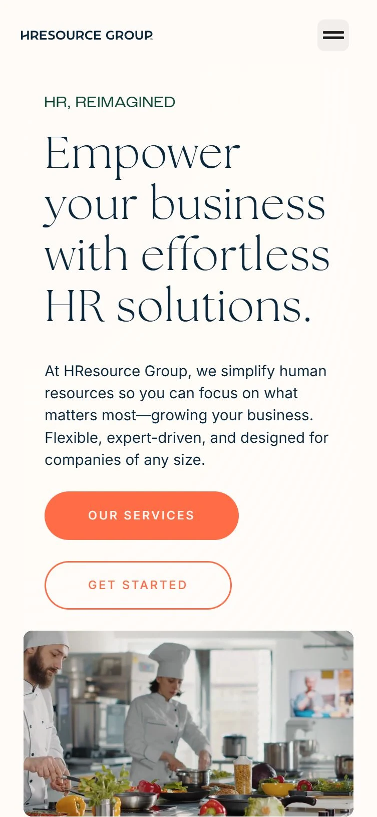 HResource Group — mobile website view