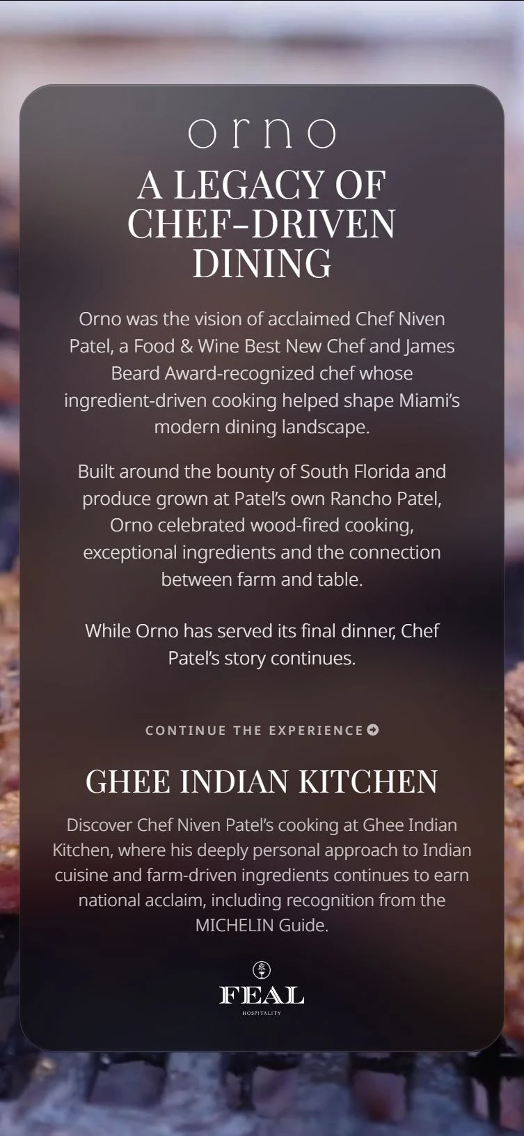ORNO by FEAL Hospitality — mobile website view