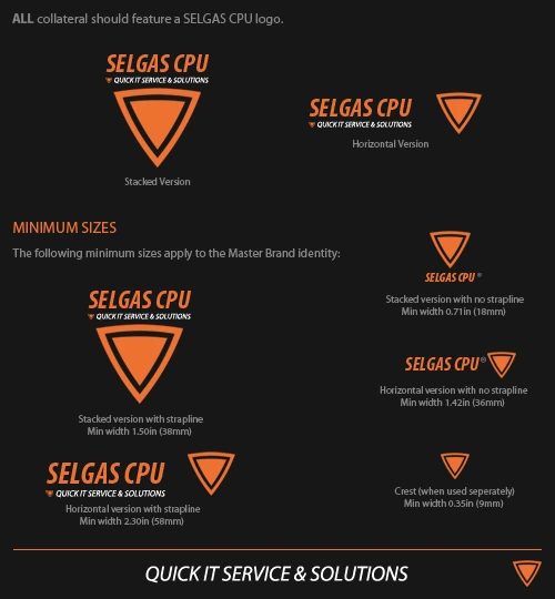 Selgas CPU — Logo usage and spacing guide