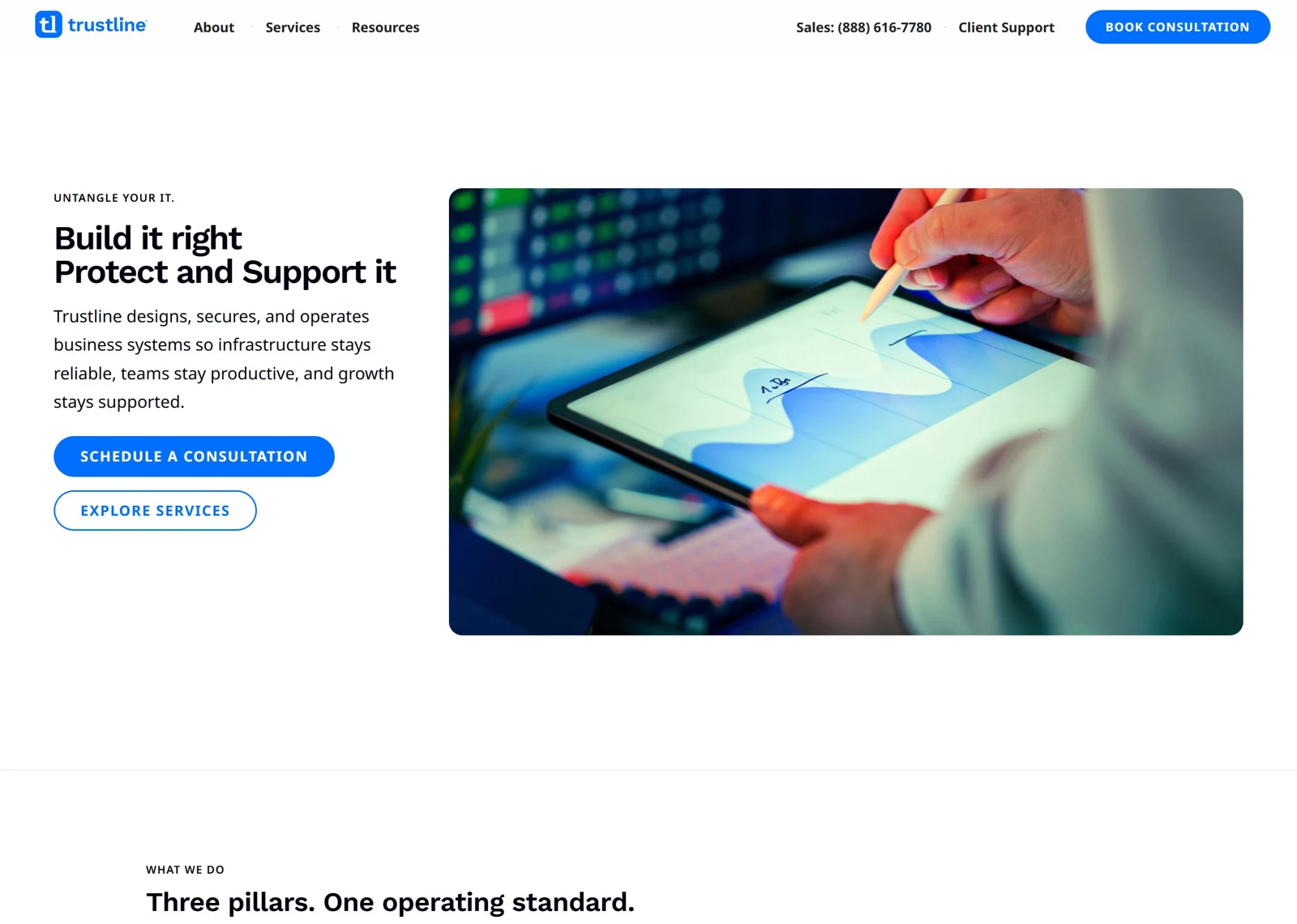 Trustline™ — desktop website view
