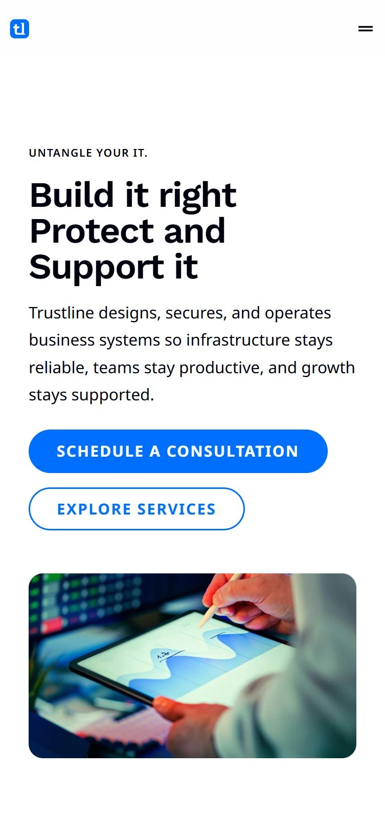 Trustline™ — mobile website view