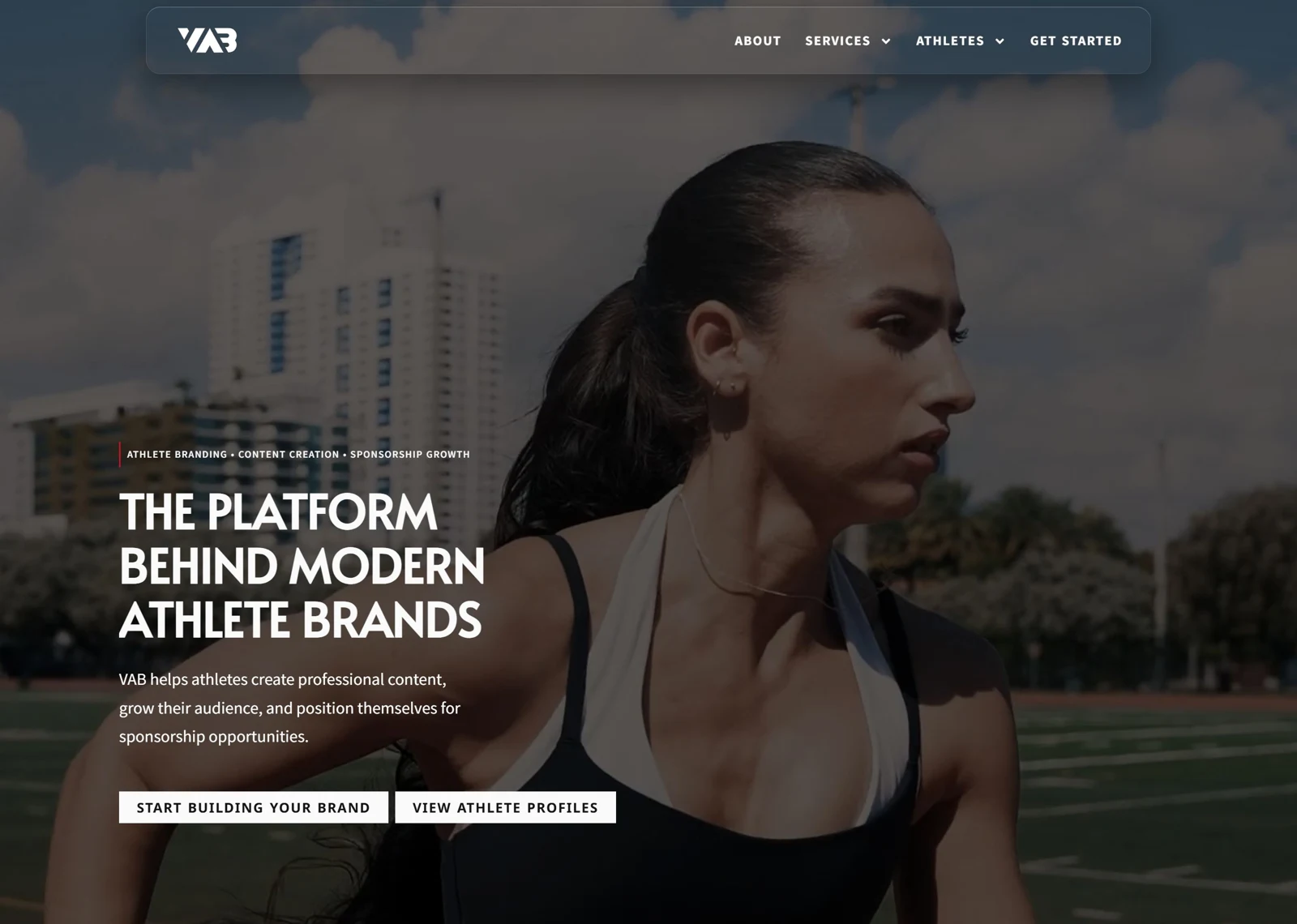 VAB™ (Venture Athletic Brands™) — desktop website view