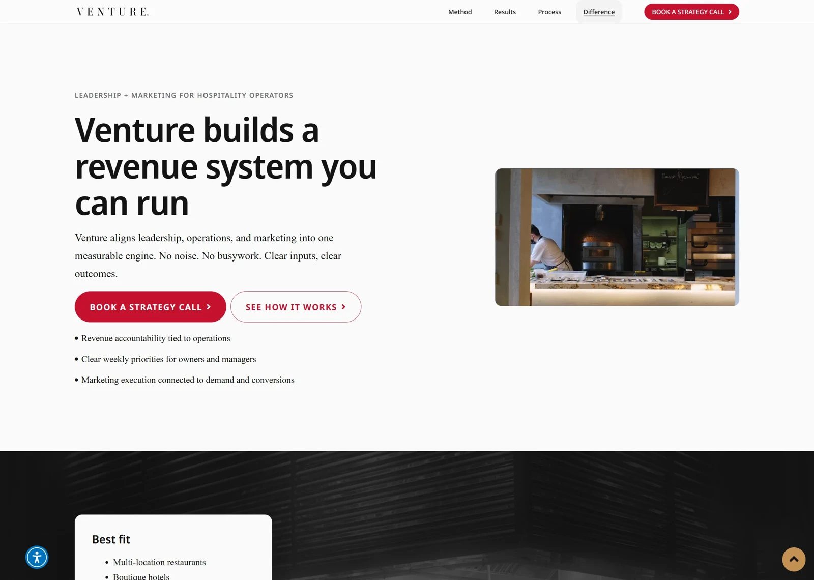 Venture LM — desktop website view