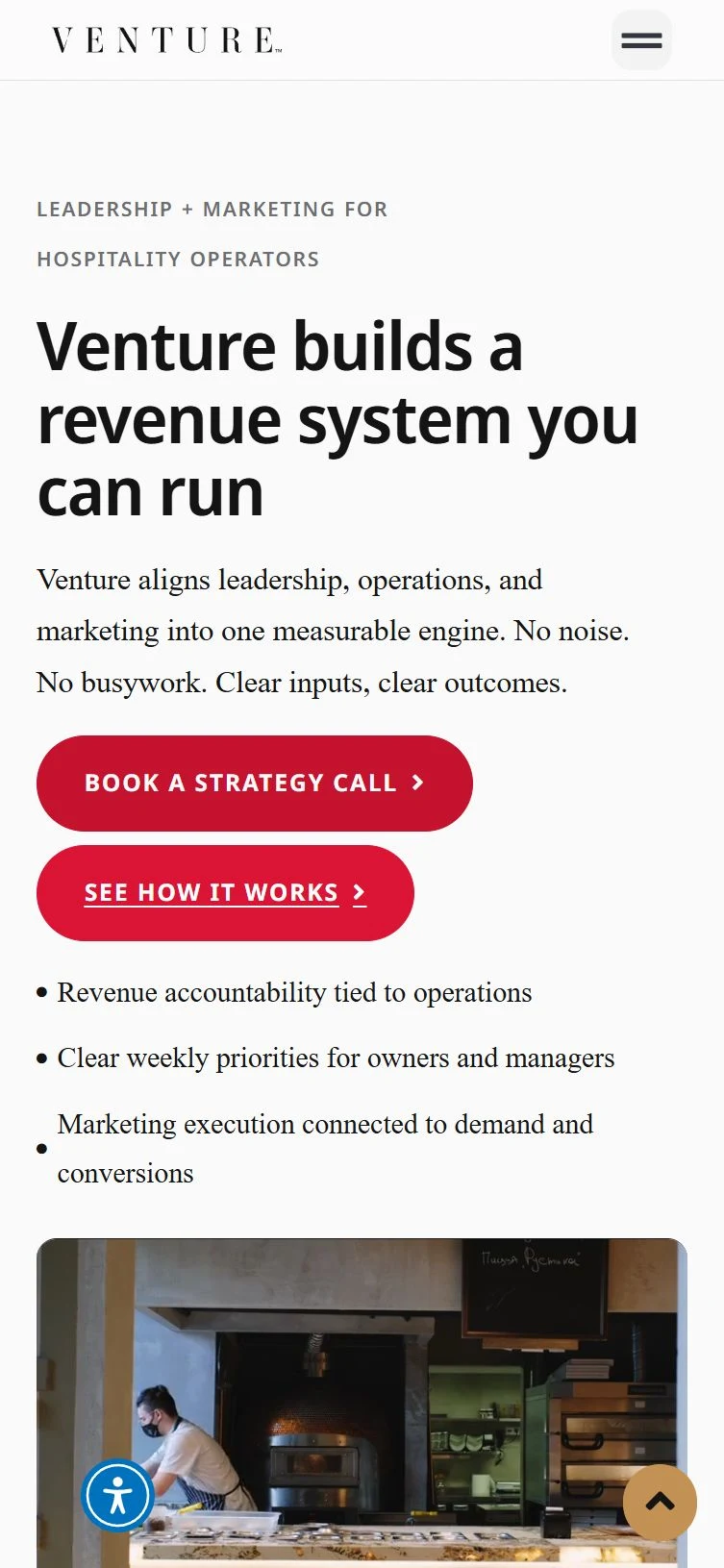 Venture LM — mobile website view